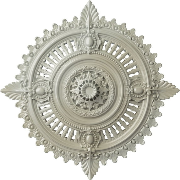 29 1/8"OD x 1 1/4"ID x 4"P Haylynn Ceiling Medallion (Fits Canopies up to 1 1/4"), Hand-Painted Flash Blue