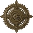 thumbnail image 1 of 29 1/8"OD x 1 1/4"ID x 4"P Haylynn Ceiling Medallion Mississippi Mud Finished, 1 of 7