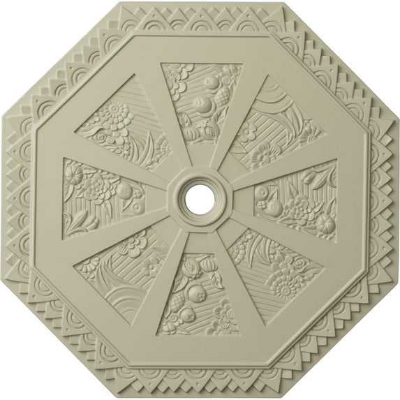 29 1/8"OD x 2 1/4"ID x 1 1/8"P Spring Octagonal Ceiling Medallion (Fits Canopies up to 3"), Hand-Painted Clear Yellow
