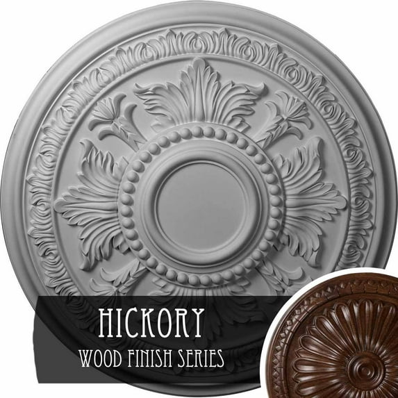 29 1/8"OD x 2 1/4"ID x 1 1/8"P Spring Octagonal Ceiling Medallion (Fits Canopies up to 3"), Hand-Painted Hickory