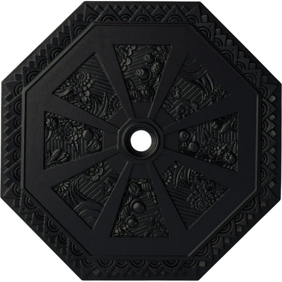 29 1/8"OD x 2 1/4"ID x 1 1/8"P Spring Octagonal Ceiling Medallion (Fits Canopies up to 3"), Hand-Painted Steel Gray