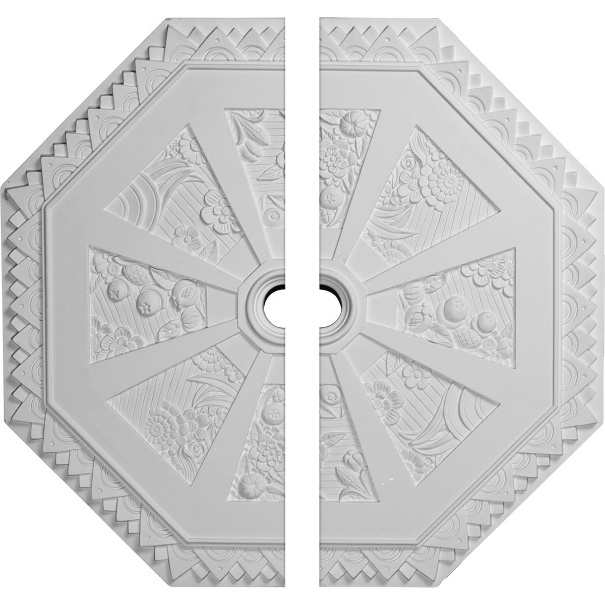 Primed White High Density Urethane Octagonal Ceiling Medallion