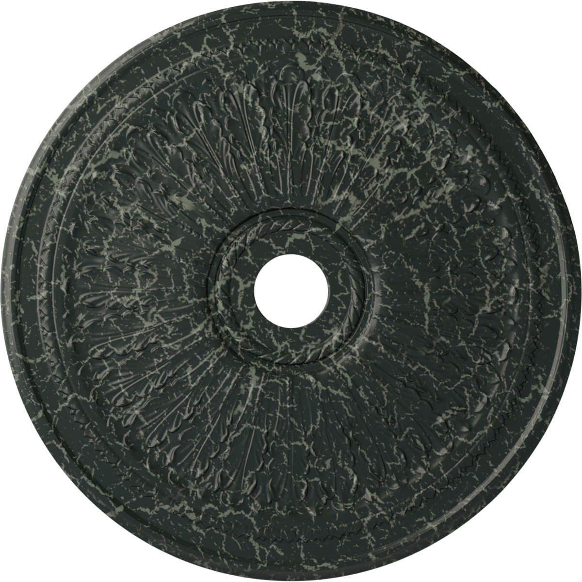 Hand-Painted Beige Oakleaf Ceiling Medallion, 29.13 inches