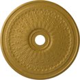 thumbnail image 1 of 29 1/8"OD x 3 5/8"ID x 1"P Oakleaf Ceiling Medallion (Fits Canopies up to 6 1/4"), Hand-Painted Pharaohs Gold, 1 of 6