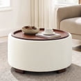 thumbnail image 1 of 29.1 Inch Round Boucle Storage Ottoman Coffee Table with Removable Lid Top for Living Room, Beige, 1 of 1