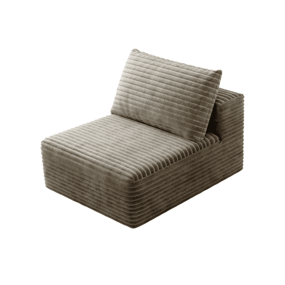 29.1" Middle Seat Module for Modular Sectional Sofa, Comfy Corduroy Single Seater Sofa, Compression Cushions for Living Room, No Assembly Required (Middle Seat,Camel)