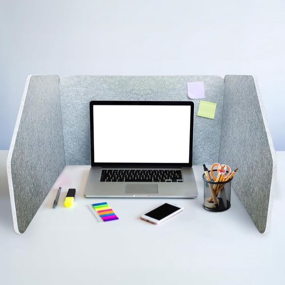 29.1" x 22.8" x 1.2" U-Shaped Desk Divider Partition, No Drill Freestanding Sound Absorbing Privacy Panel, Noise Reducing Cubicle Screen for Office Home & Classroom (Dusty Grey)