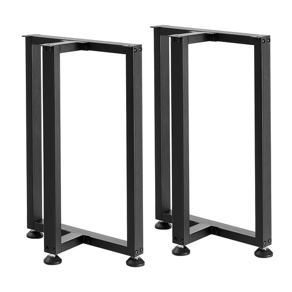 29.1"x17.7" Square T Steel Table Legs, Modular, Easy Assembly, 2204lb Heavy 2-Pack Black for Desk Dinner Table Workbench