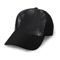 thumbnail image 1 of Yiaed Black And Gold White Horse Print Baseball Cap Dad Hat Polo Style Plain Blank Adjustable Size, 1 of 5