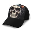 thumbnail image 1 of Yiaed Bow Flower Skull Print Baseball Cap Dad Hat Polo Style Plain Blank Adjustable Size, 1 of 5
