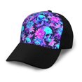 thumbnail image 1 of Yiaed Flower Happy Skull Print Baseball Cap Dad Hat Polo Style Plain Blank Adjustable Size, 1 of 5