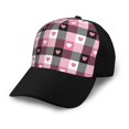 thumbnail image 1 of Yiaed Heart Plaid Print Baseball Cap Dad Hat Polo Style Plain Blank Adjustable Size, 1 of 5