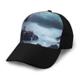 thumbnail image 1 of Yiaed Lighthouse in a Stormy Sea Print Baseball Cap Dad Hat Polo Style Plain Blank Adjustable Size, 1 of 5