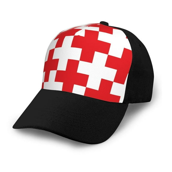 Yiaed Red Cross 1 Print Baseball Cap Dad Hat Polo Style Plain Blank Adjustable Size
