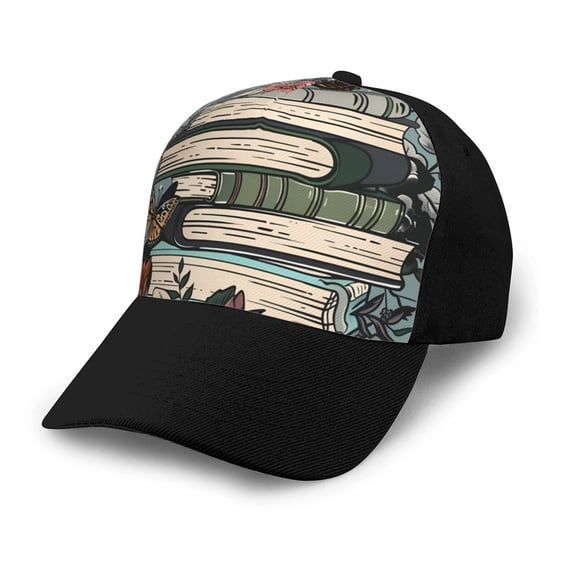 Yiaed Vintage Art Butterfly Flower Print Baseball Cap Dad Hat Polo Style Plain Blank Adjustable Size