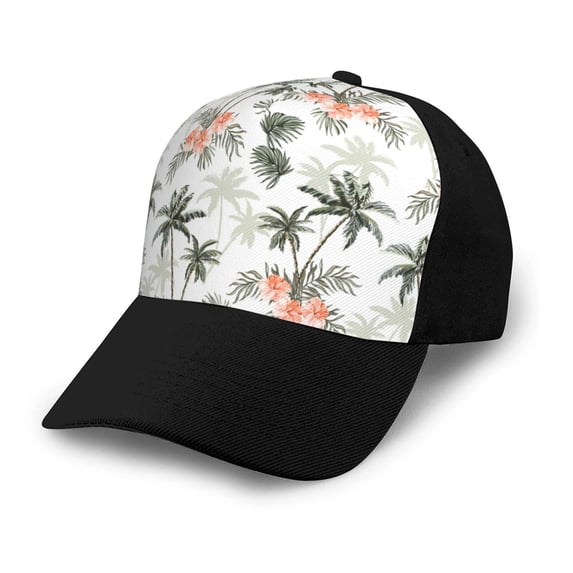 Yiaed Vintage Palm Trees Print Baseball Cap Dad Hat Polo Style Plain Blank Adjustable Size