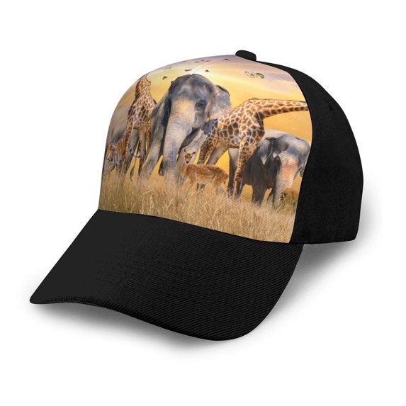 Yiaed Vintage Wildlife Protection Print Baseball Cap Dad Hat Polo Style Plain Blank Adjustable Size