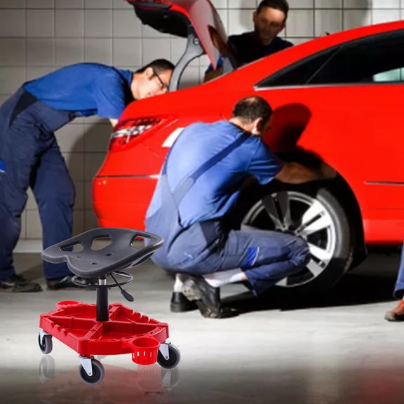 29.2*24in Nice Appearance Strong Load-bearing Capacity Height Adjustable Red Black Work Stool for Cars