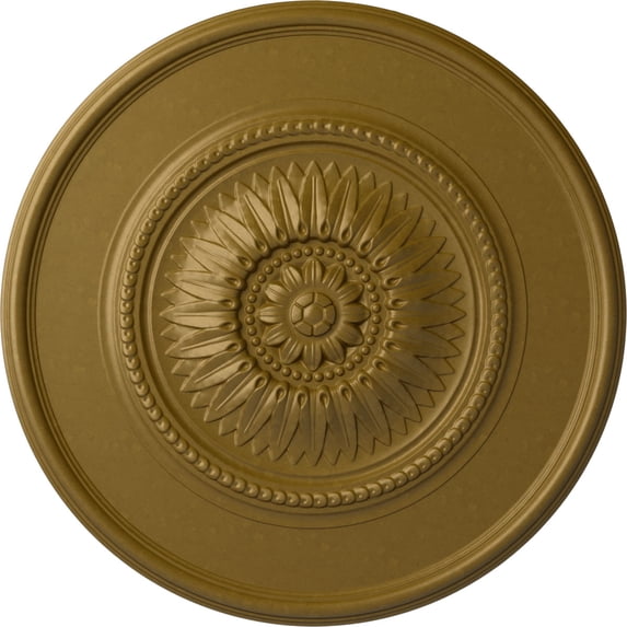 29 3/4"OD x 1 1/2"P Wigan Ceiling Medallion, Hand-Painted Gold