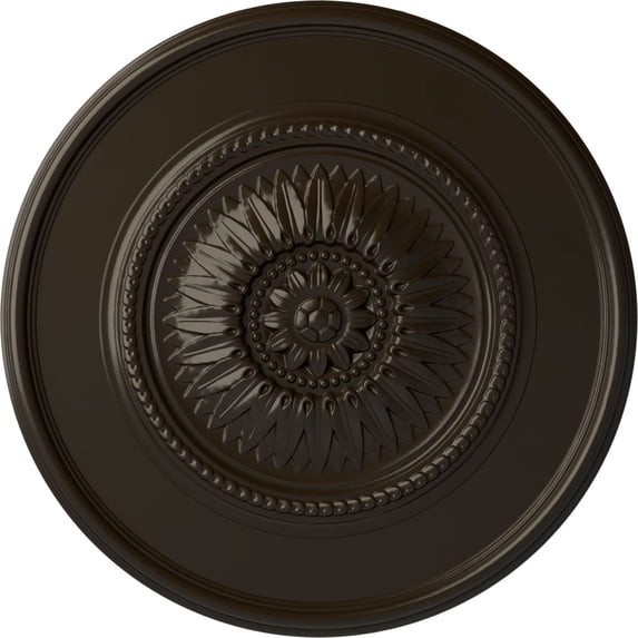 29 3/4"OD x 1 1/2"P Wigan Ceiling Medallion, Hand-Painted Stone Hearth