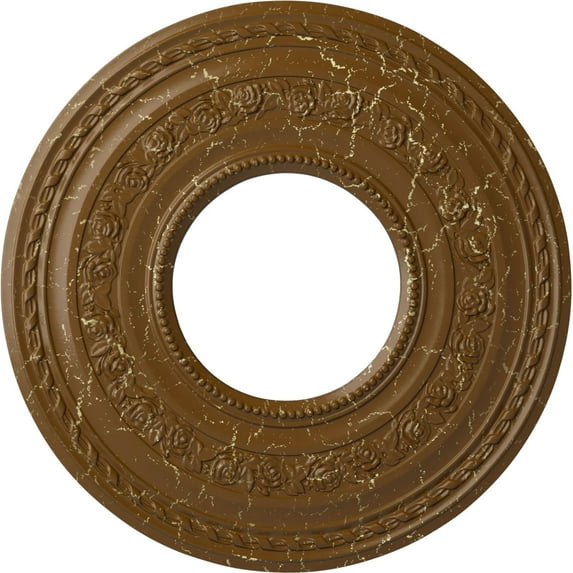 29 3/8"OD x 11 5/8"ID x 1 1/8"P Anthony Ceiling Medallion (Fits Canopies up to 11 5/8"), Hand-Painted Smokey Topaz Crackle