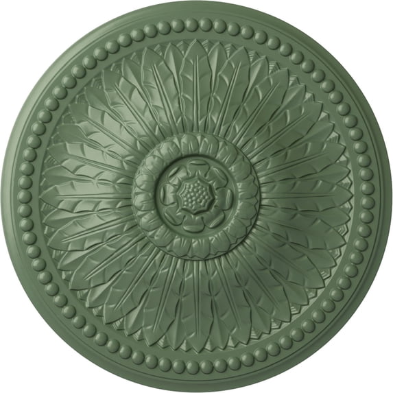 29 3/8"OD x 2 7/8"P Springtime Ceiling Medallion, Hand-Painted Athenian Green