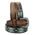 thumbnail image 1 of 29-30  Men's 1.5" wide Western Tooled Floral Genuine Leather Belt 26RT08, 1 of 2
