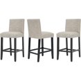 29'' Linen Bar Stools Modern Linen Upholstered Bar Height Bar Chairs