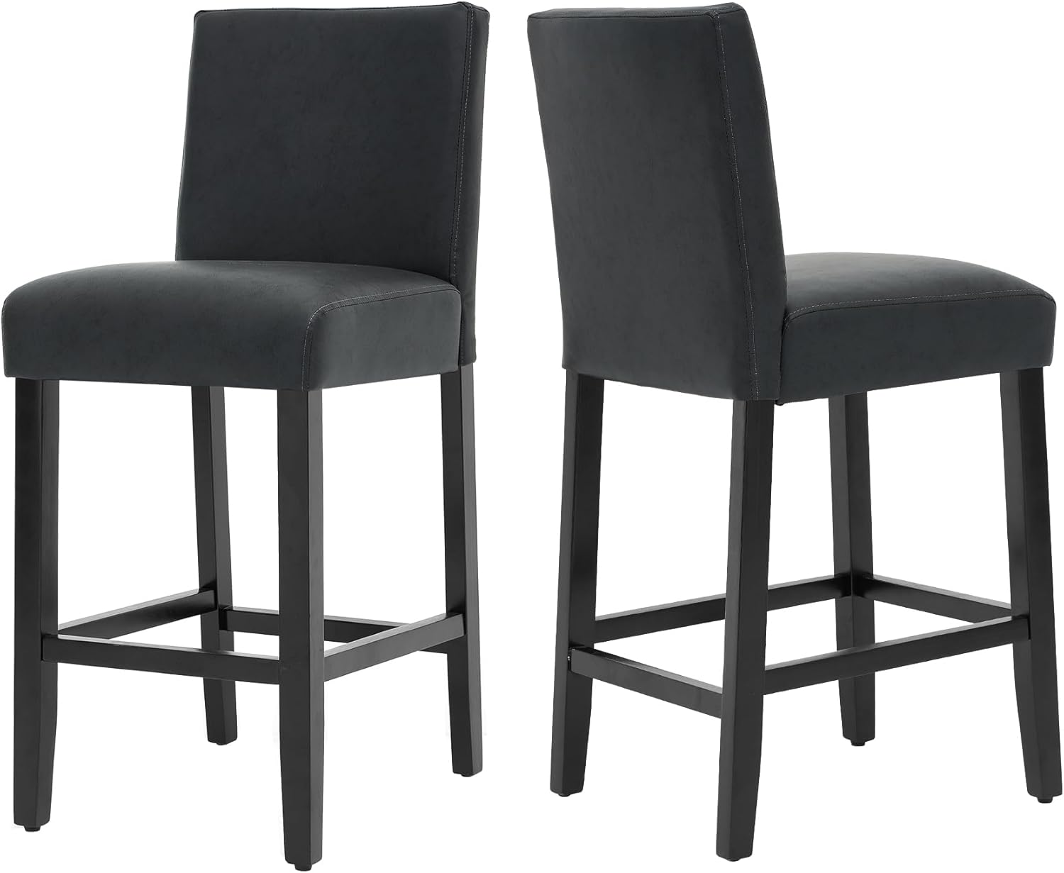 29'' Linen Bar Stools Modern Linen Upholstered Bar Height Bar Chairs