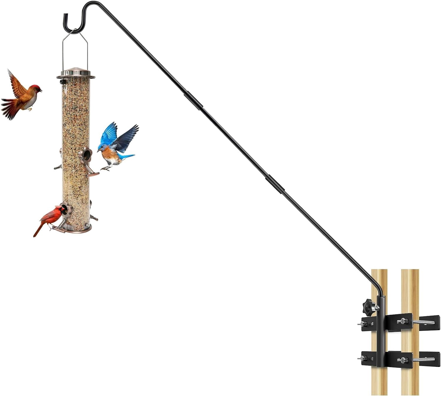 Outside Railing Hooks 29-43 Inch Adjustable Deck Railing Hook – Heavy Duty Bird Feeder Hanger ...