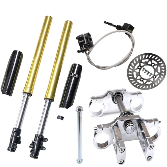 29" 45/48mm Front Forks Shock Suspension Triple Tree Clamp with 15mm Axle Brake Disc Caliper Assembly for 110cc 125c 140cc 150cc 160cc 200cc Pit Dirt Bike Apollo Taotao Coolster