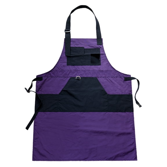 29.5*25.6 Inch Adjustable Summer Printed Apron, Unisex Thin Work Apron for BBQ Camping Kitchen, Lightweight Catering Apron for Home Cooks and Servers(Purple)