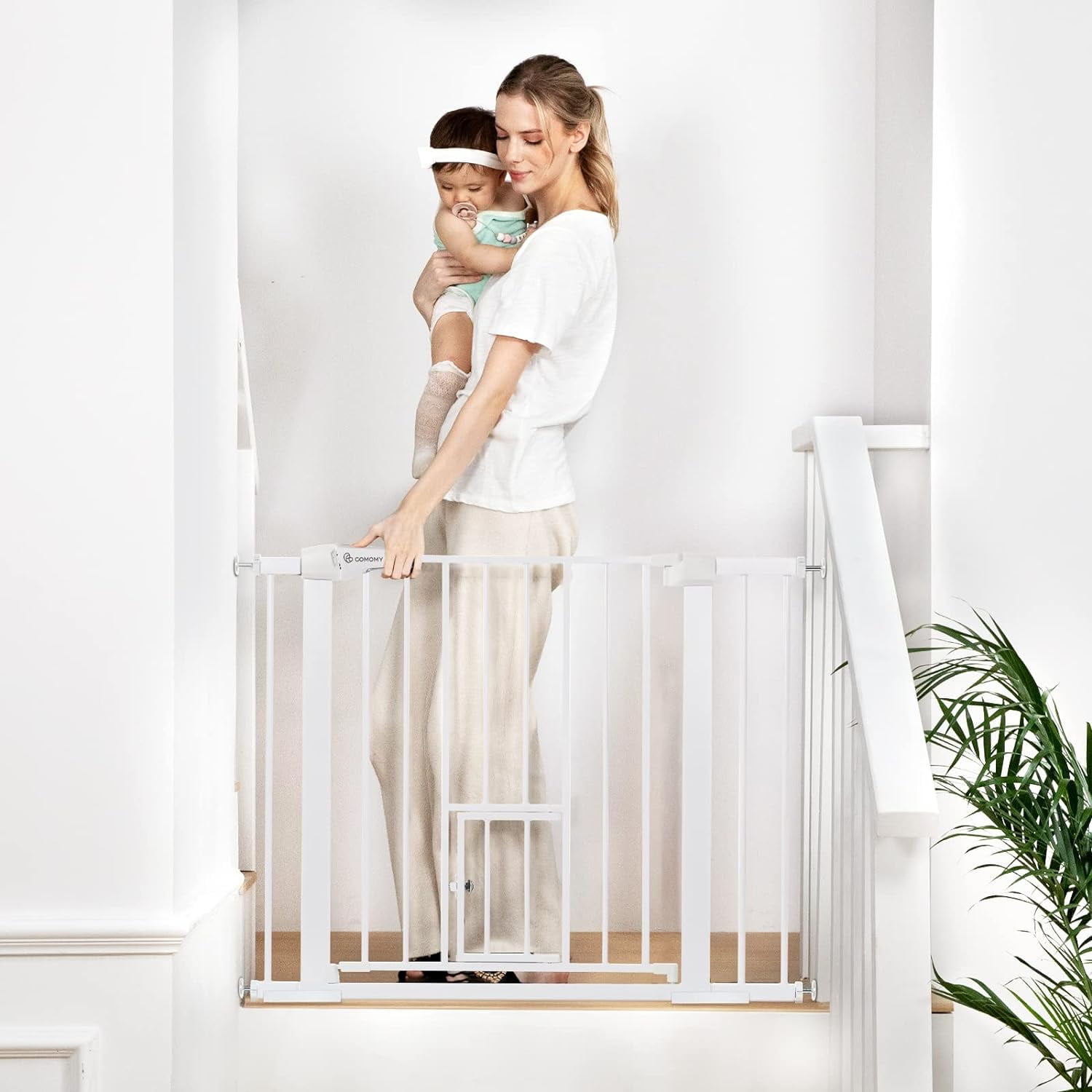 Pressure Mounted Baby Gate 40 Inches Wide Pet Gate Extra Wide