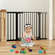 29.5-46''Extra Wide Baby Gate Stairway and Hallway with Pressure Mounted, Black