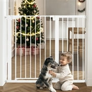 Baby Safety Gate, Caveen Extra Tall 36'', 29.5-46'' Wide Baby Gate Stairway and Hallway, for Ages 6 to 36 Months, White