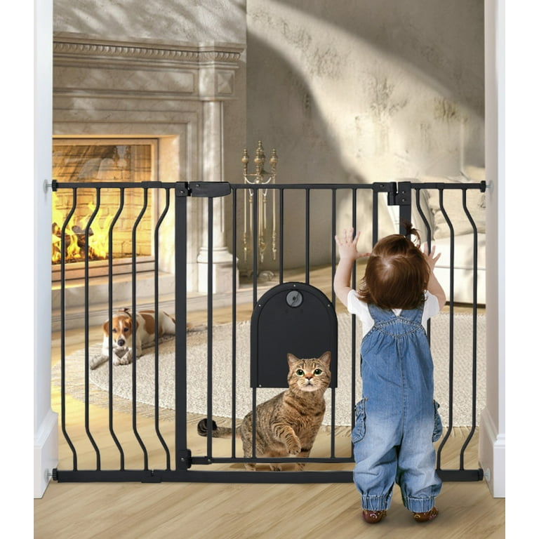 SINGES 30 Safety Gate 29.5 48.4 Adjustable Baby Gate Pressure Mounted for Stairs Black Walmart
