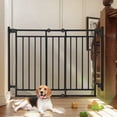 thumbnail image 1 of Pet Gate No Bottom Bar, Caveen 27.5-43" Pet Safety Gate for Stairs and Doorways, Black, 1 of 7