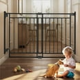 thumbnail image 1 of Baby Gate No Bottom Bar, Caveen 27.5-43" Baby Safety Gate for Stairs and Doorways, Black, 1 of 8