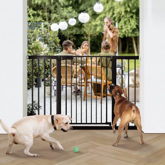 DOMIPET 29.5-51.6'' Extra Wide Pet Gate, 30''H Safety Doorway Gates Pressure Mounted,Black