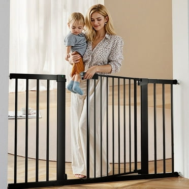 29.5-51.6'' Extra Wide Baby Gate, Caveen 30''H Safety Doorway Gates Pressure Mounted,Black