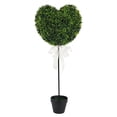 thumbnail image 1 of 29.5 Inch Heart Shaped Faux Boxwood Topiary Tree with Planter Pot – Valentine's Day Decor Romantic Artificial Boxwood Tree Indoor Outdoor Home Porch Anniversary Romantic Heart Decor, 1 of 7