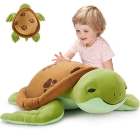 Muiteiur 29.5" Turtle Stuffed Animal Giant Sea Turtle Plush Toy, Soft Body Pillow for Kids