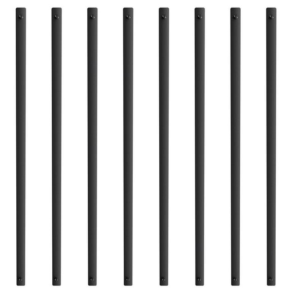 29.5 Inch x 1 Inch Flat Aluminum Staircase Metal Railing 51 Piece Armor Plate Deck Railing with Screws Satin Black Powder Coating for Porches