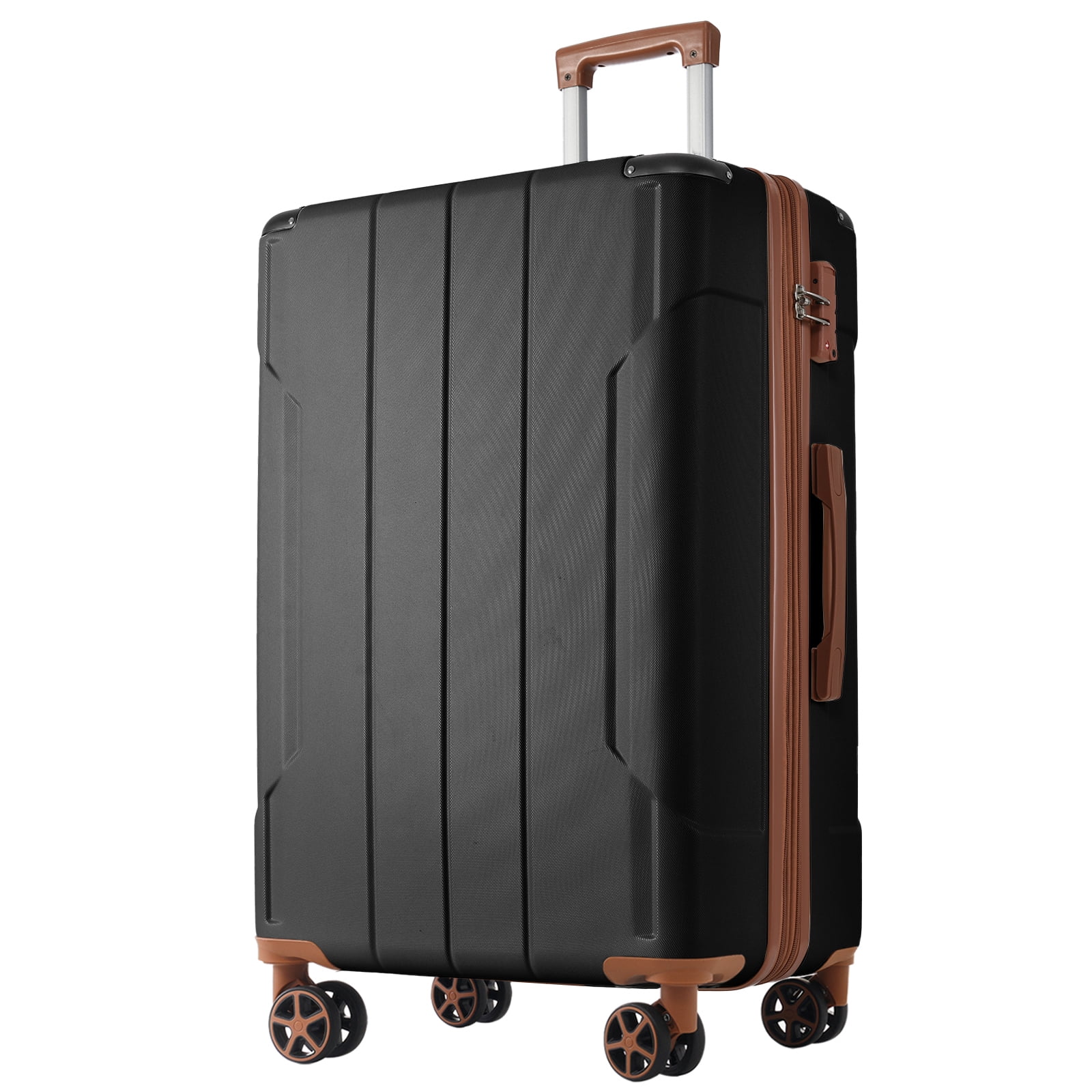 29.9 Inches Hardshell Luggage,Checked-Large Lightweight Durable Abs Suitcase With Double Wheels,Carry-On Luggage for Travel Woman Men,Brown