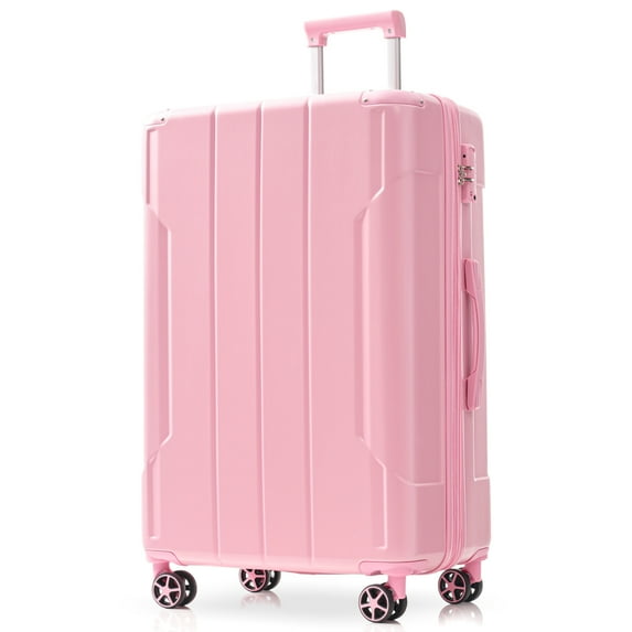 29.9 Inches Hardshell Luggage,Checked-Large Lightweight Durable Abs Suitcase With Double Wheels,Carry-On Luggage for Travel Woman Men,Pink