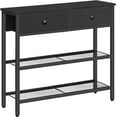 thumbnail image 1 of 29.5" Narrow Console Table with 2 Fabric Drawers, Sofa Table, Small Entryway Table with 3-Tier Storage Shelves, Behind Couch Table, for Living Room, Hallway, Black BB72XG01, 1 of 9