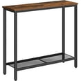 thumbnail image 1 of 29.5" Narrow Console Table, Small Entryway Table with Shelf, 2 Tier Thin Sofa Table, Behind Couch Table, Side Table, for Hallway, Living Room, Bedroom, Rustic Brown and Black, 1 of 16