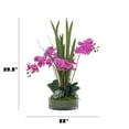 thumbnail image 1 of 29.5" Purple Orchid Arrangement in a Circular Glass Vase with Undergrowth and Greenery | Real Touch Purple Moth Orchids by Fiori Sempre, 1 of 4