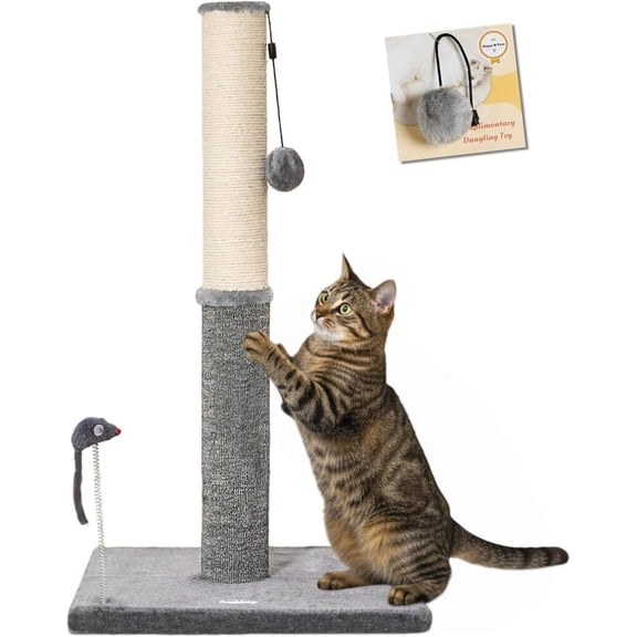 29.5" Tall Scratchig , Scratchers for Idoor Cats, Sisal Scratch & Carpet i Oe, Scratch with Two , Extra , Light Gray