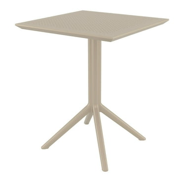 29.5" Taupe Brown Folding Square Outdoor Patio Dining Table